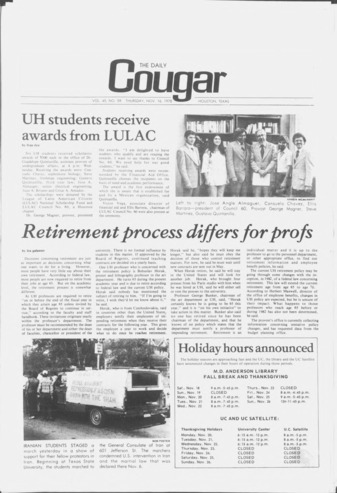The Daily Cougar. Vol. 45, No. 59, November 16, 1978.