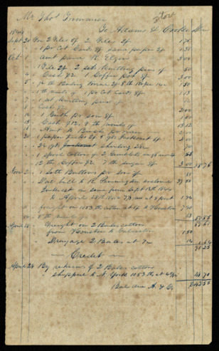 Bill to Mr. Thomas Trimmier
