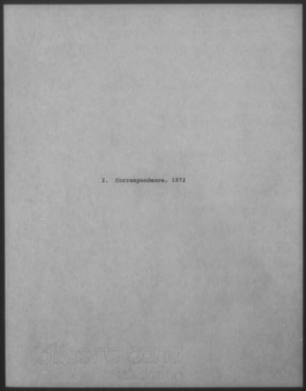 Mary Myart Malott Correspondence, 1972