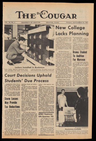 The Daily Cougar. Vol. 34, No. 5, September 22, 1967.