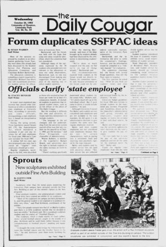 The Daily Cougar. Vol. 50, No. 33, October 26, 1983.