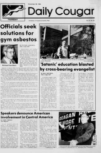The Daily Cougar. Vol. 51, No. 52, November 29, 1984.