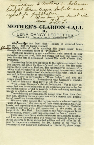 Mother's Clarion Call