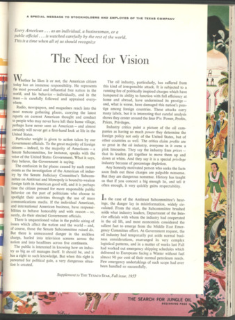 Supplement to The Texaco Star, Fall issue, 1957