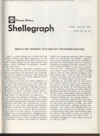 Shellegraph, Vol. 38, No. 16, July 27, 1973