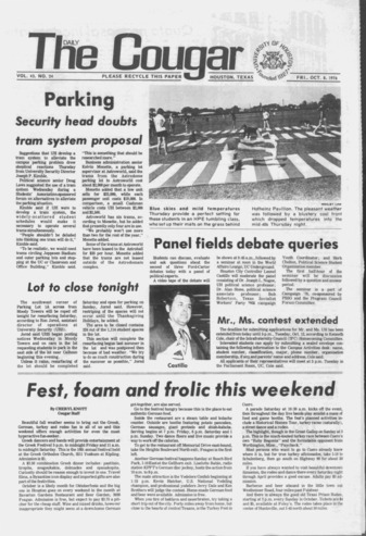 The Daily Cougar. Vol. 43, No. 24, October 8, 1976.