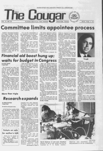 The Daily Cougar. Vol. [43]. No. 68, February 9, 1977.