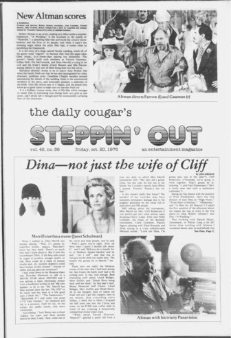 The Daily Cougar's Steppin' Out. Vol. 45, No. [40], October 20, 1978.