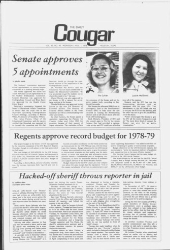 The Daily Cougar. Vol. 45, No. 48, November 1, 1978.