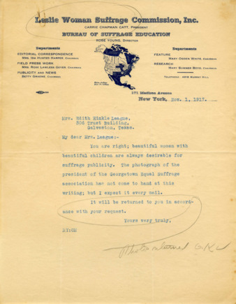 Letters regarding a photograph