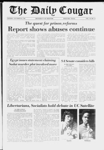 The Daily Cougar. Vol. 48, No. 35, October 20, 1981.