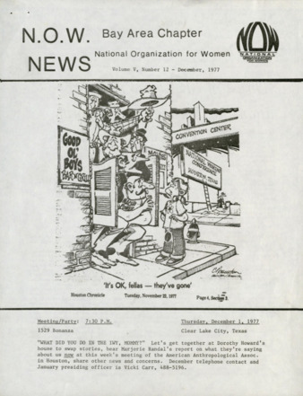 NOW News Bay Area Chapter, Vol. 5, No. 12, December 1977