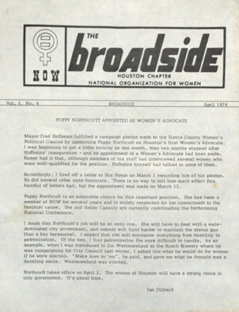 Broadside, Vol. 5, No. 4, April 1974