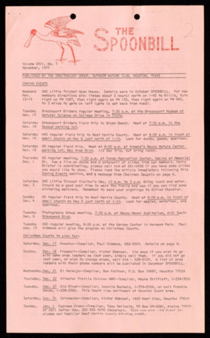 The Spoonbill, Vol. 26, No. 7, November 1977