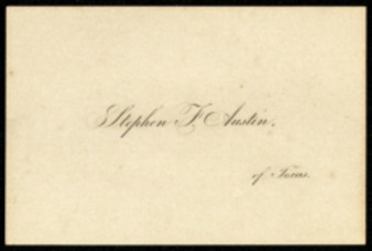 Calling card for Stephen F. Austin.