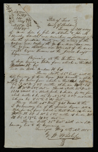 Land deed from the estate of John H. Allcorn to John M. Hensley