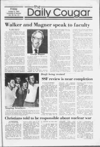 The Daily Cougar. Vol. 49, No. 23, October 8, 1982.