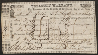 Treasury Warrant to W. D. Miller