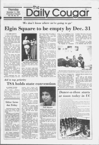 The Daily Cougar. Vol. 49, No. 42, November 11, 1982.