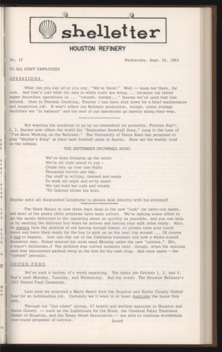 Shelletter, No. 19, September 26, 1962