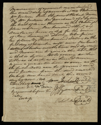 Memorandum of agreement purchase