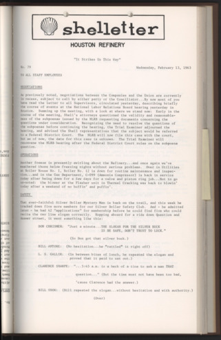 Shelletter, No. 79, February 13, 1963