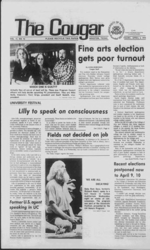The Daily Cougar. Vol. 41, No. 92, April 3, 1975.
