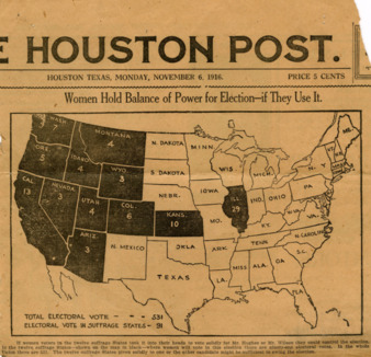 Women Hold Balance of Power for Election - if They Use it, The Houston Post, November 6, 1916