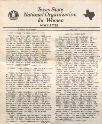 Texas NOW Times, Vol. 2, No. 3, May 1977