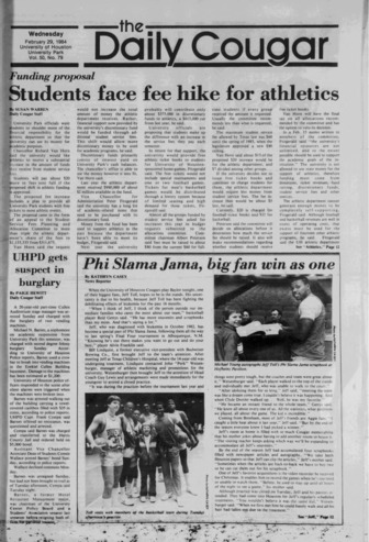 The Daily Cougar. Vol. 50, No. 79, February 29, 1984.