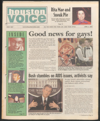 Houston Voice, No. 1067, April 6, 2001