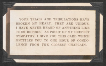 A note of condolence from a Navy chaplain