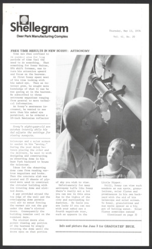 Shellegram, Vol. 41, No. 20, May 13, 1976