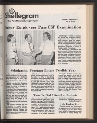 Shellegram, Vol. 43, No. 32, August 10, 1978