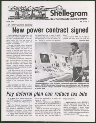 Shellegram, Vol. 50, No. 3, March 1985
