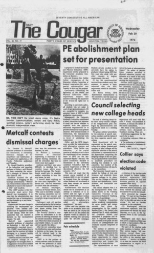 The Daily Cougar. Vol. 40, No. 77, February 20, 1974.