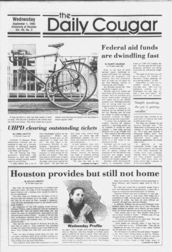 The Daily Cougar. Vol. 49, No. 2, September 1, 1982.