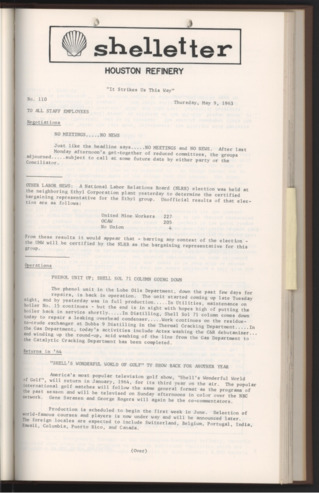 Shelletter, No. 110, May 9, 1963