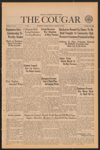 The Cougar, Vol. 6, No. 21, March 8, 1940