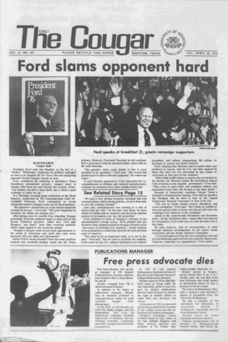 The Daily Cougar. Vol. 42, No. 109, April 30, 1976.
