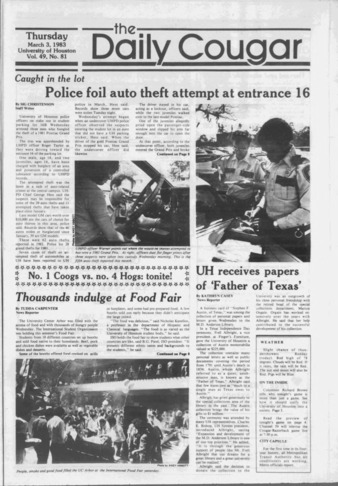 The Daily Cougar. Vol. 49, No. 81, March 3, 1983.