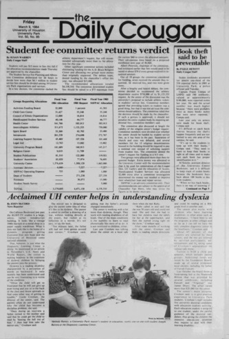 The Daily Cougar. Vol. 50, No. 85, March 9, 1984.