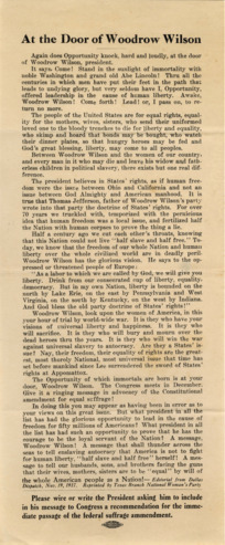 At the Door of Woodrow Wilson, an editorial from the Dallas Dispatch