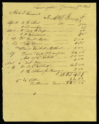 Bill from Michael De Young to Phebe Kendrick