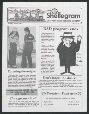 Shellegram, Vol. 46, No. 17, April 23, 1981
