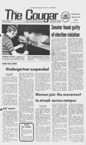 The Daily Cougar. Vol. 40, No. 65, March 8 - 10, 1974.