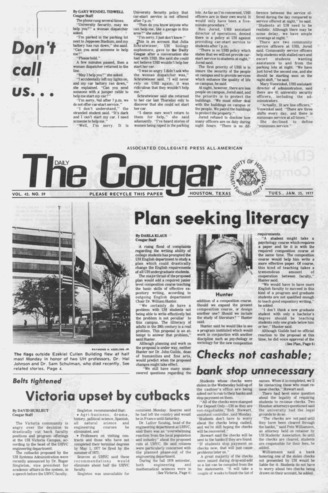 The Daily Cougar. Vol. [43], No. 59, January 25, 1977.