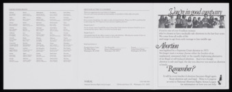 National Abortion Rights Action League letter writing brochure