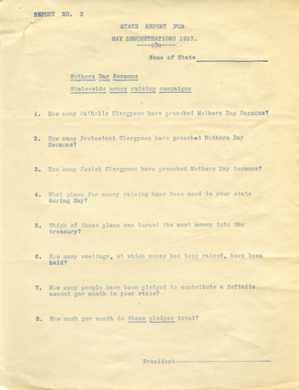 Report No. 3, State Report For May Demonstrations 1917