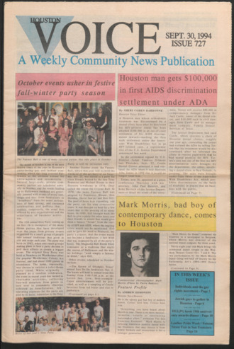 Houston Voice, No. 727, September 30, 1994